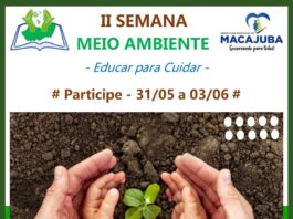 Semana do Meio Ambiente será realizada em Macajuba de 31/05 a 03/06