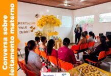 Gestantes da USF Clemenceau Teixeira participaram de roda de conversa sobre aleitamento materno.