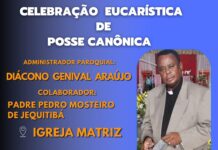 Celebração Eucarística de Posse Canônica do Diácono genival, nesta segunda, 20.03, confira;