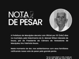 Faleceu nesta sexta, 17.03, o senhor Manoel, pai da Presidente da Câmara municipal, a senhora Fabrízzia. Prefeitura emite nota, confira;