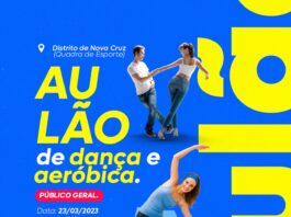 O aulão de Dança e Aeróbica vai acontecer em Nova Cruz e Santa Luzia, confira;