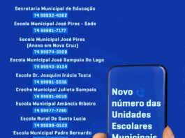 Novos Números das Unidades Escolares do Município, confira;