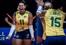 Invicto, Brasil encara campeãs olímpicas na Liga das Nações de Vôlei Invicto, Brasil encara campeãs olímpicas na Liga das Nações de Vôlei