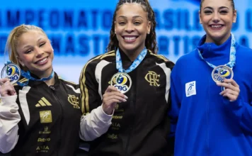 Lorrane Oliveira e Caio Souza são ouro no Brasileiro de Ginástica Lorrane Oliveira e Caio Souza são ouro no Brasileiro de Ginástica