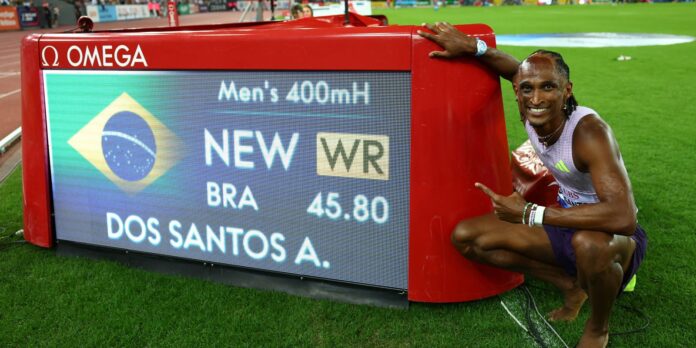 Alison dos Santos quebra recorde mundial dos 400m com barreiras Alison dos Santos quebra recorde mundial dos 400m com barreiras