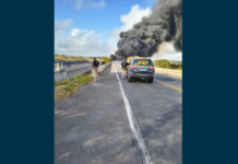 Carreta Com Biodiesel Tomba, Pega Fogo E Interdita BR-101 Na Divisa Entre Bahia E Sergipe