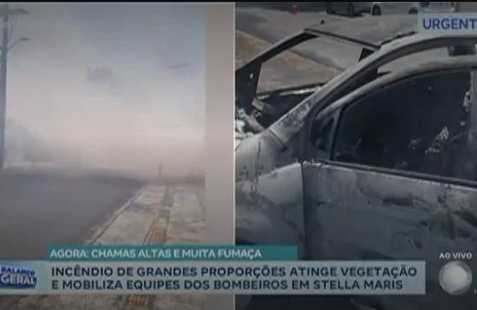Incêndio Atinge Terreno Em Stella Maris E Assusta Moradores Da Região